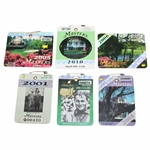 2001, 2002, 2004, 2005, 2006 & 2010 Masters SERIES Badges - Tiger & Mickelson Wins