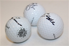 Lucas Glover, Si Woo Kim & Corey Conners Signed Golf Balls JSA ALOA