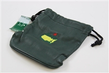 Masters Tournament Logo Leather Valuables Drawstring Pouch