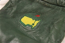Masters Tournament Logo Leather Valuables Dk Green Drawstring Pouch