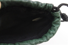 Masters Tournament Logo Leather Valuables Dk Green Drawstring Pouch