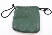 Masters Tournament Logo Leather Valuables Dk Green Drawstring Pouch