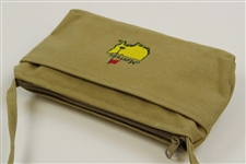 Masters Tournament Logo Canvas Khaki Zip Carry Bag/Purse
