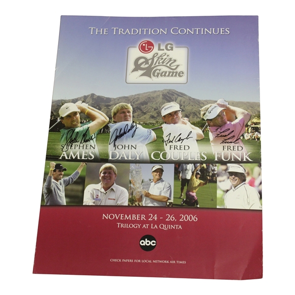 Daly, Couples, Ames & Funk Signed 2006 LG Skins Game Poster JSA ALOA