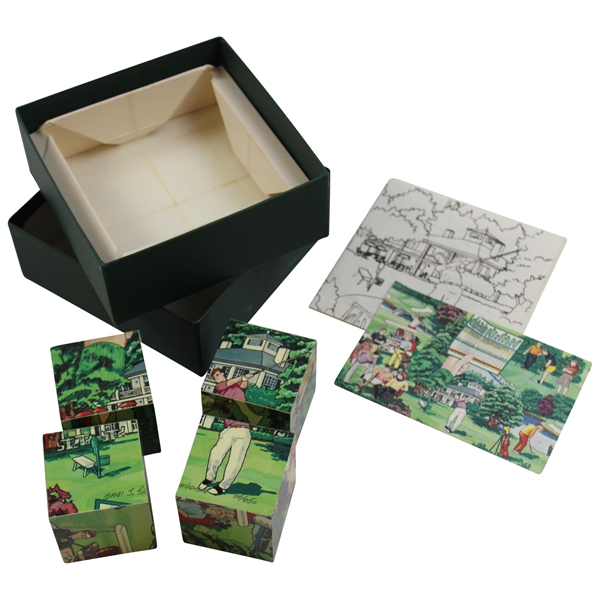 1991 Jeff Samborski Ltd Ed Handmade Solid Maple Golf Themed Cube Puzzle Dice #38/350