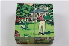 1991 Jeff Samborski Ltd Ed Handmade Solid Maple Golf Themed Cube Puzzle Dice #38/350