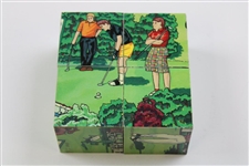 1991 Jeff Samborski Ltd Ed Handmade Solid Maple Golf Themed Cube Puzzle Dice #38/350
