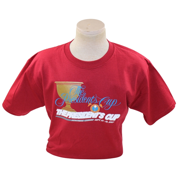 2007 The Presidents Cup Brick Red Cotton T-Shirt New with Tags - Size Large
