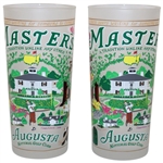 Masters Tournament Frosted Drinking Glasses Made Exclusively by Catstudio in Box