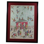 1989 Golf Dominican Folk Style Golf Collage Print by Artist Horacio Nadal - Framed
