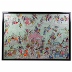 Juego de Golf Dominican Folk Style Golf Collage Print by Artist Horacio Nadal - Framed