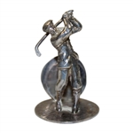 Sterling Silver Post-Swing Miniature Figural Golfer - Note Holder