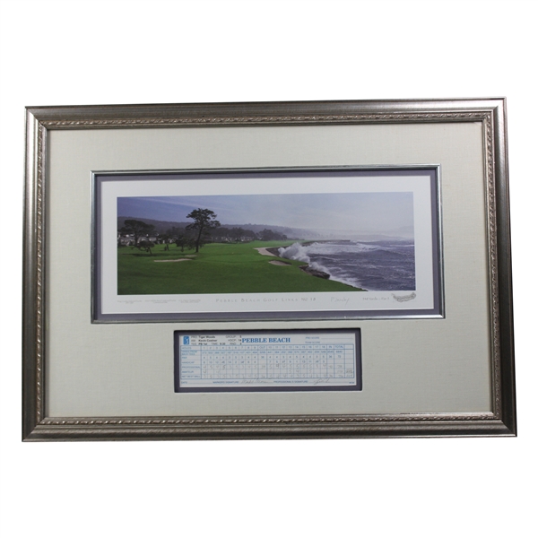 Tiger Woods Signed Official Used 1999 AT&T Pro-Am Competitor Final Rd. Scorecard w/Print JSA ALOA