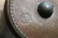 c.1905 Unique Spalding Leather Golf Bag with Spalding Baseball Stamp on Base