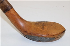 c.1885 Tom Morris Driver with Sheep Skin Grip, Rams Horn Sole Insert, & Shaft Stamp