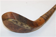 c.1885 Tom Morris Driver with Sheep Skin Grip, Rams Horn Sole Insert, & Shaft Stamp