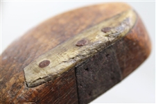 c.1885 Tom Morris Driver with Sheep Skin Grip, Rams Horn Sole Insert, & Shaft Stamp