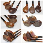 c.1928 Old Bag With Nine (9) Wood Shaft Clubs - Three (3) Woods & Six (6) Irons