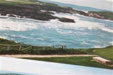 Two (2) Cypress Point 16th Hole Original Photos Signed by Photographer Tom Treick w/Negative & Rights 