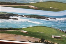 Two (2) Cypress Point 16th Hole Original Photos Signed by Photographer Tom Treick w/Negative & Rights 