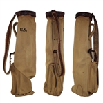 US Army Special Services Golf Clubs & Canvas Bag w/Woods 1 & 3, Irons 5,7, 9 & Putter