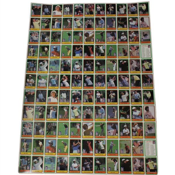 1981 Donruss PGA Tour Golf Card Uncut Sheet - Includes (2) Jack Nicklaus Rookie Cards
