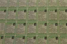 1981 Donruss PGA Tour Golf Card Uncut Sheet - Includes (2) Jack Nicklaus Rookie Cards