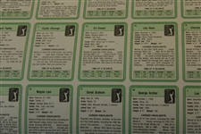 1981 Donruss PGA Tour Golf Card Uncut Sheet - Includes (2) Jack Nicklaus Rookie Cards