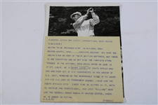 Bobby Locke 1947 US Open Press Photo
