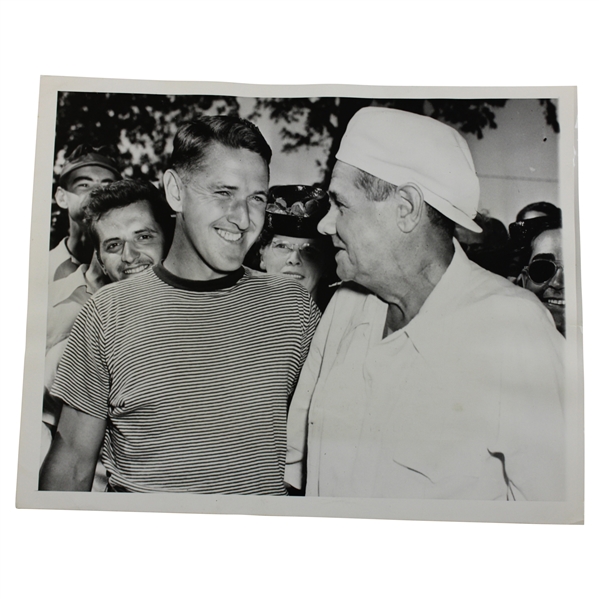 Babe Ruth & Lew Worsham 1947 A Couple of Champs Visit Plum Hollow Press Photo