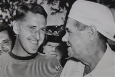 Babe Ruth & Lew Worsham 1947 'A Couple of Champs Visit Plum Hollow' Press Photo
