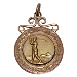1914 Medal Engraved EB with Golfer On Front
