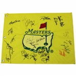 Player, Couples, Singh, Jose & others Signed 1997 Masters Embroidered Flag w/ 'Claude' Harmon JSA ALOA