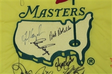 Player, Couples, Singh, Jose & others Signed 1997 Masters Embroidered Flag w/ 'Claude' Harmon JSA ALOA