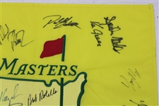 Player, Couples, Singh, Jose & others Signed 1997 Masters Embroidered Flag w/ 'Claude' Harmon JSA ALOA