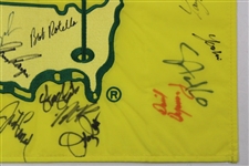 Player, Couples, Singh, Jose & others Signed 1997 Masters Embroidered Flag w/ 'Claude' Harmon JSA ALOA