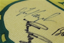Player, Couples, Singh, Jose & others Signed 1997 Masters Embroidered Flag w/ 'Claude' Harmon JSA ALOA