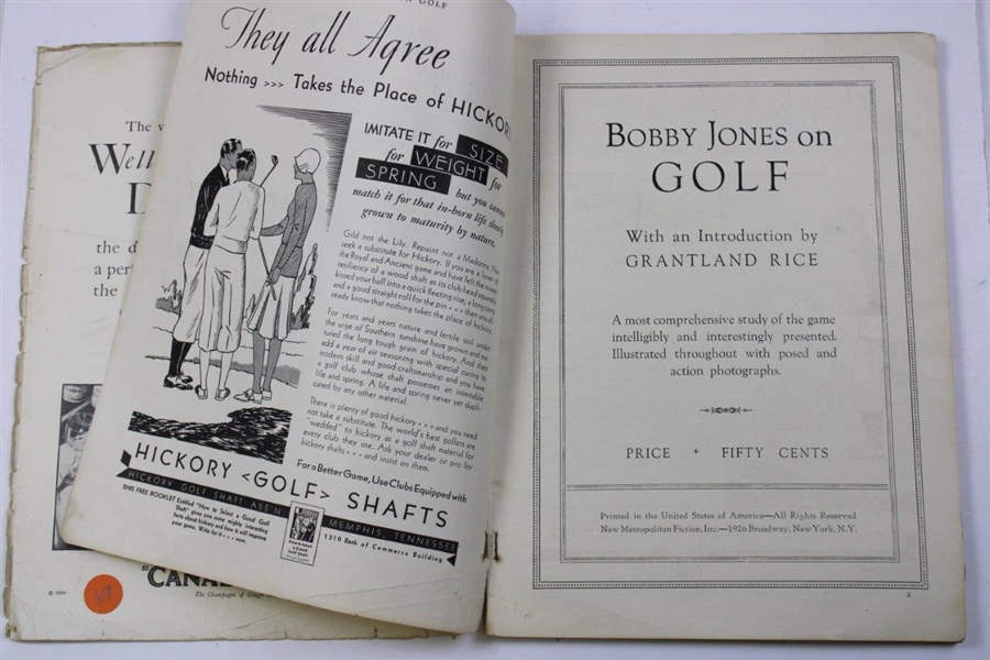 1930 Bobby Jones On Golf Book w/ Introduction by Grantland Rice