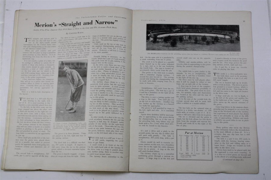 1930 The Philadelphia Golder and Sportsman Magazine w/Bobby Jones Cover - September