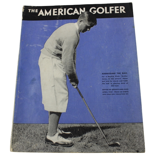 1931 Issue Of The American Golfer Magazine w/Bobby Jones Cover - April