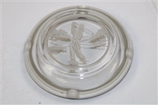 Post Swing Golfer Overlay Glass Ash Tray