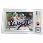 Phil Mickelson Signed Rookie 2002 Upper Deck Card BGS GEM-Mint 10 - Full JSA
