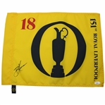 Brian Harman Signed 2023 The Open Championship at Royal Liverpool Screen Flag JSA #AL87640