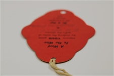1948 Masters Tournament SERIES Badge #2729 w/Original String - Claude Harmon Winner