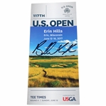 Champion Brooks Koepka Signed 2017 US Open at Erin Hills Final Rd Tee Times Booklet JSA ALOA