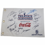 Tiger Woods & others Signed The TOUR Championship Embroidered Flag JSA ALOA