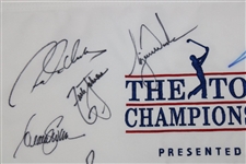 Tiger Woods & others Signed The TOUR Championship Embroidered Flag JSA ALOA