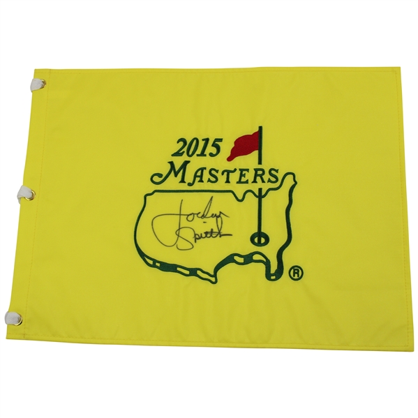 Jordan Spieth Signed 2015 Masters Embroidered Flag JSA ALOA