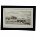 Swilken Bridge at St. Andrews with Hotel in Background Arthur Weaver Print - Framed