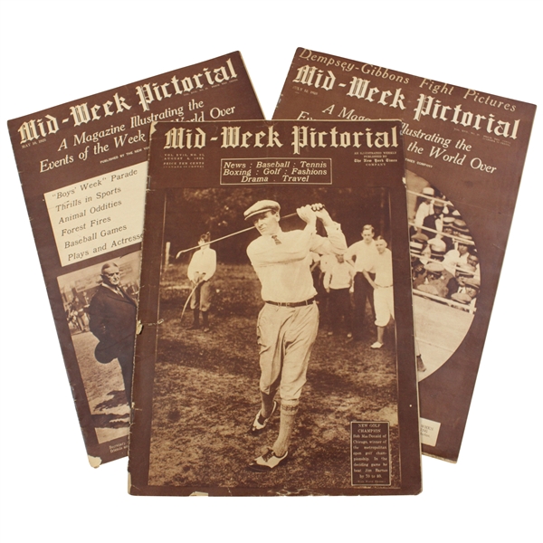 Three (3) 1923 Mid Week Pictorial Magazines - May, July & August - Bob MacDonald Cover